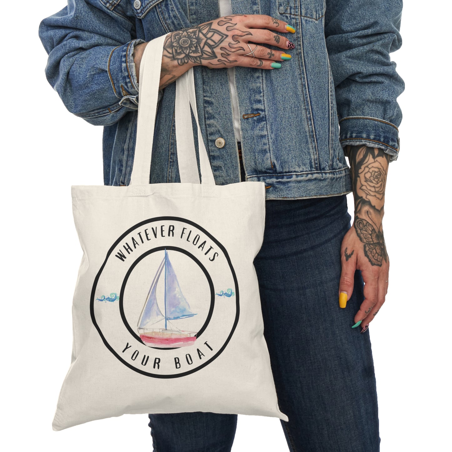 "Whatever Floats Your Boat"--Cotton Tote Bag